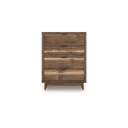 Benjara Lina Tall Dresser Chest, 4 Drawers Integrated Pulls, Natural Wood Brown