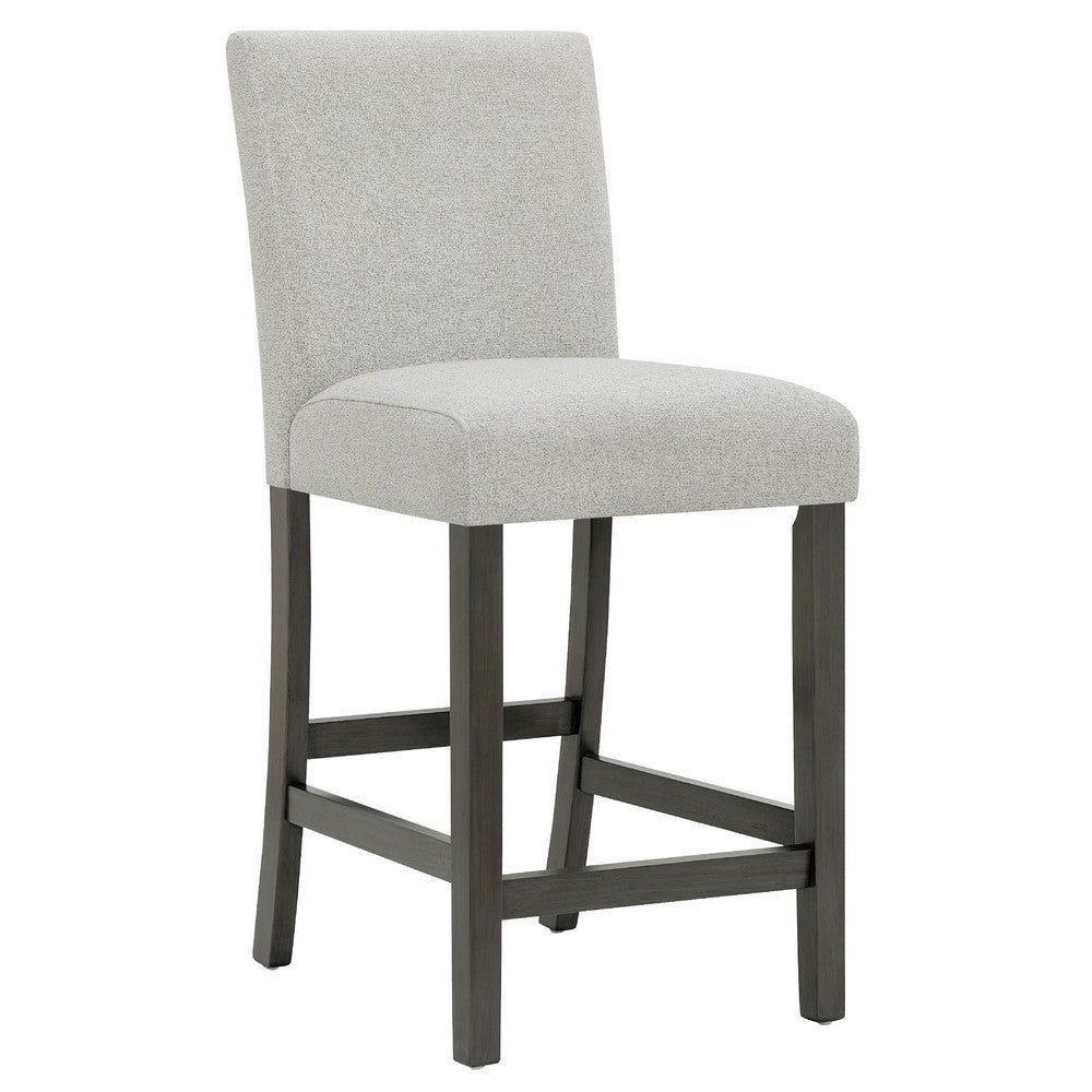 Benjara Jeny Counter Height Dining Chair Set of 2, Padded Seat, Light Gray