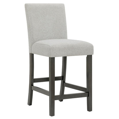 Benjara Jeny Counter Height Dining Chair Set of 2, Padded Seat, Light Gray