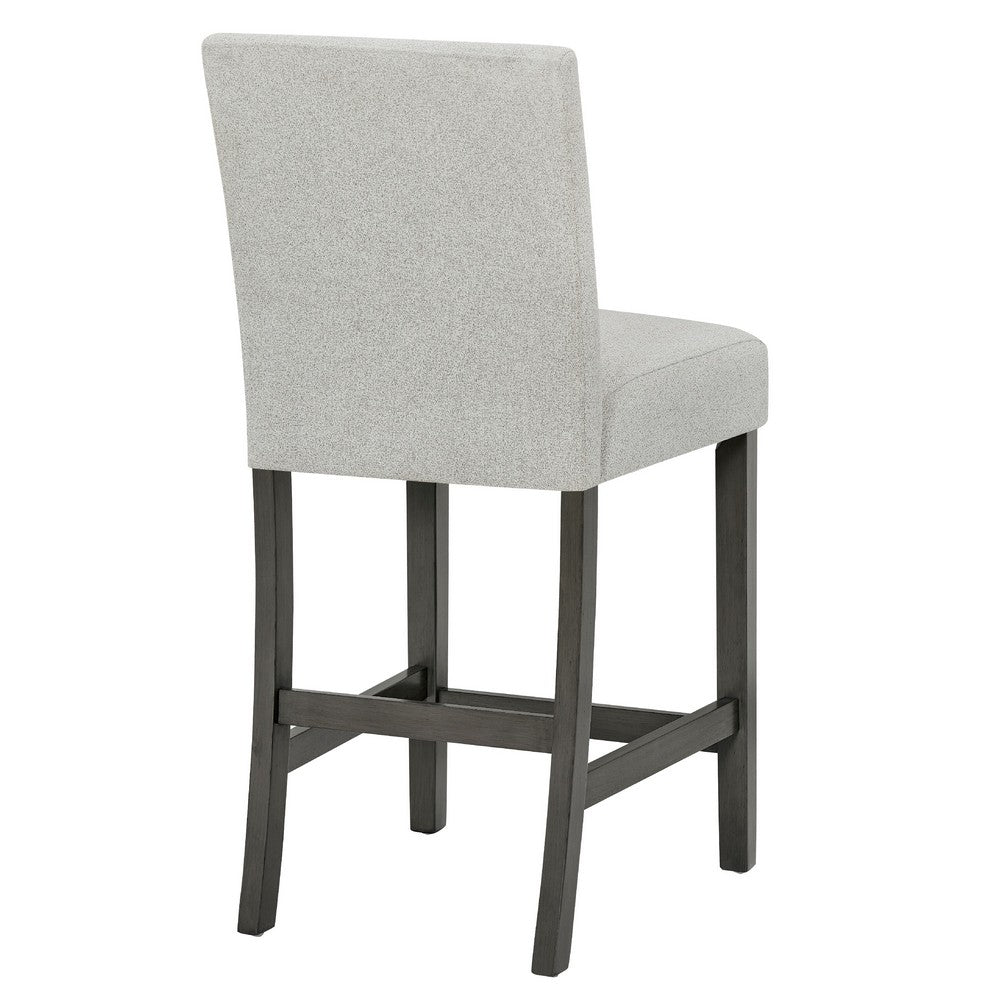 Benjara Jeny Counter Height Dining Chair Set of 2, Padded Seat, Light Gray