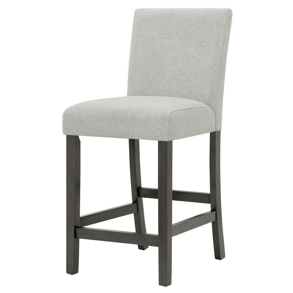 Benjara Jeny Counter Height Dining Chair Set of 2, Padded Seat, Light Gray