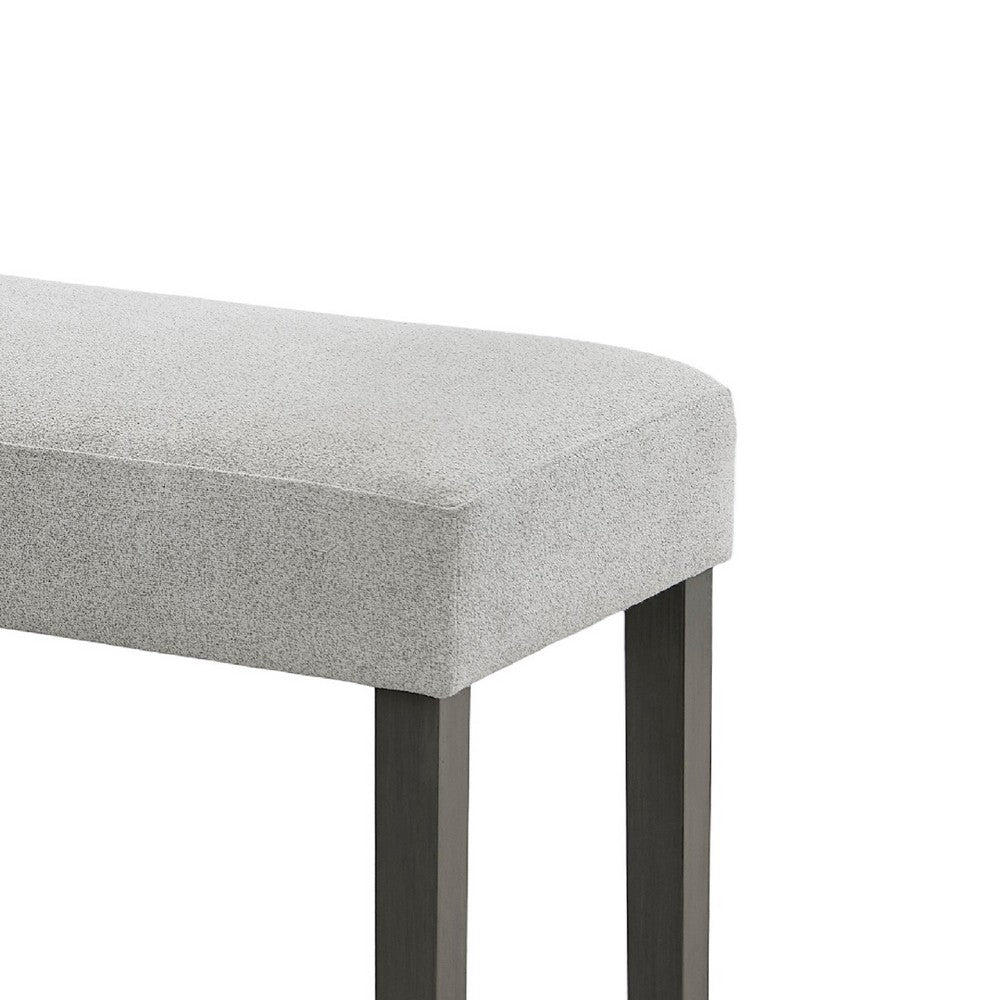 Benjara Jeny Dining Bench, Foam Padded Seat, 40 Inch Wide Dark Gray Wood