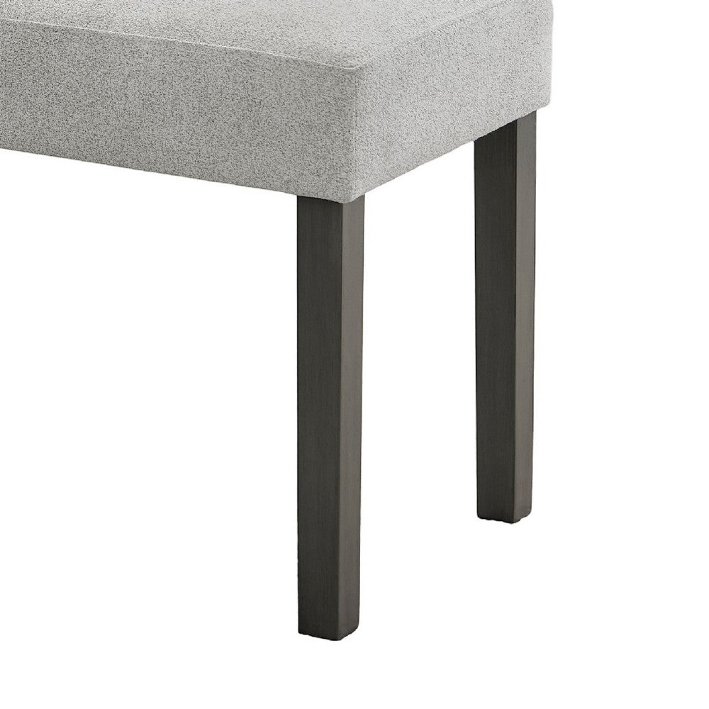 Benjara Jeny Dining Bench, Foam Padded Seat, 40 Inch Wide Dark Gray Wood