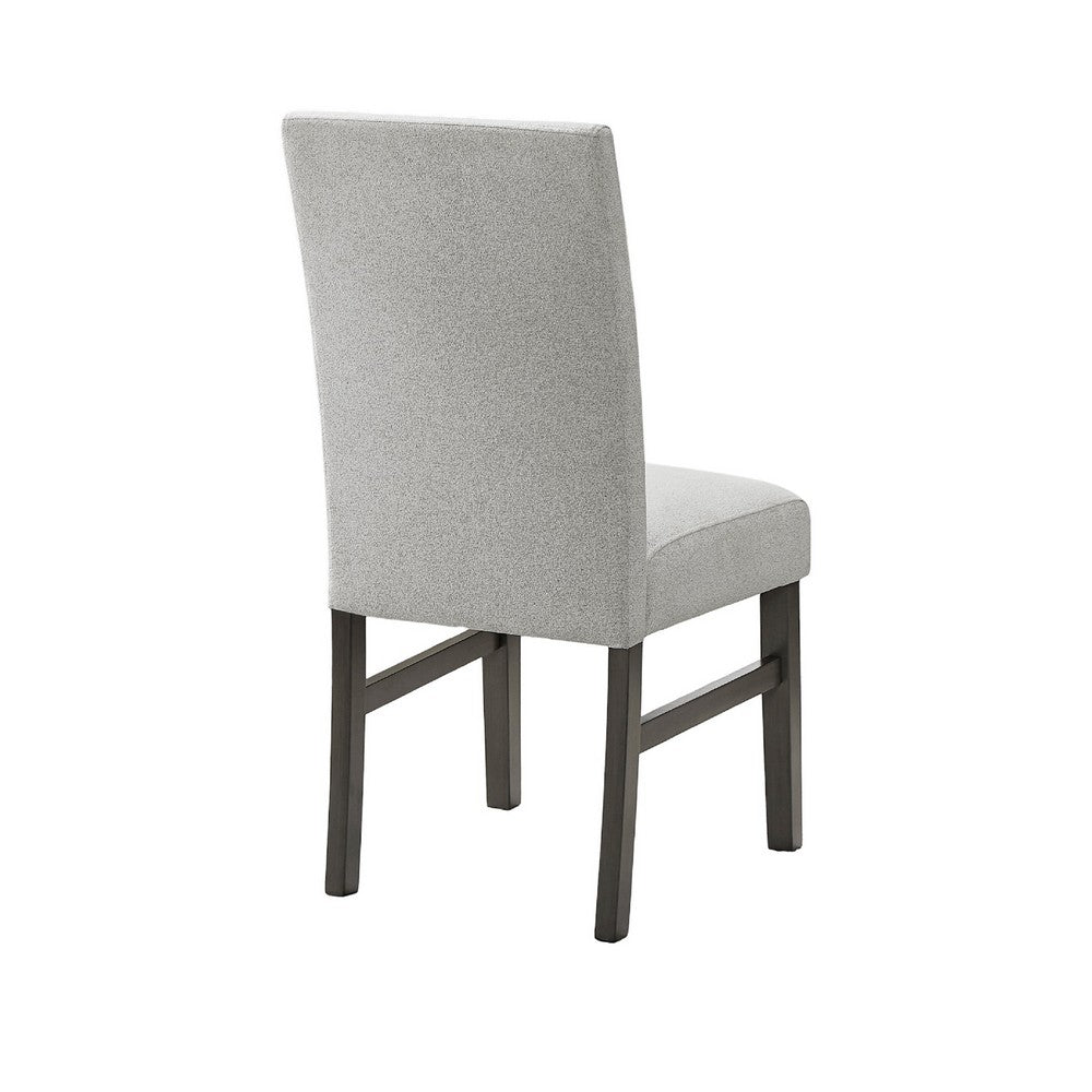Benjara Jeny Dining Chair Set of 2, Gray Padded Seats, Classic Parsons Design