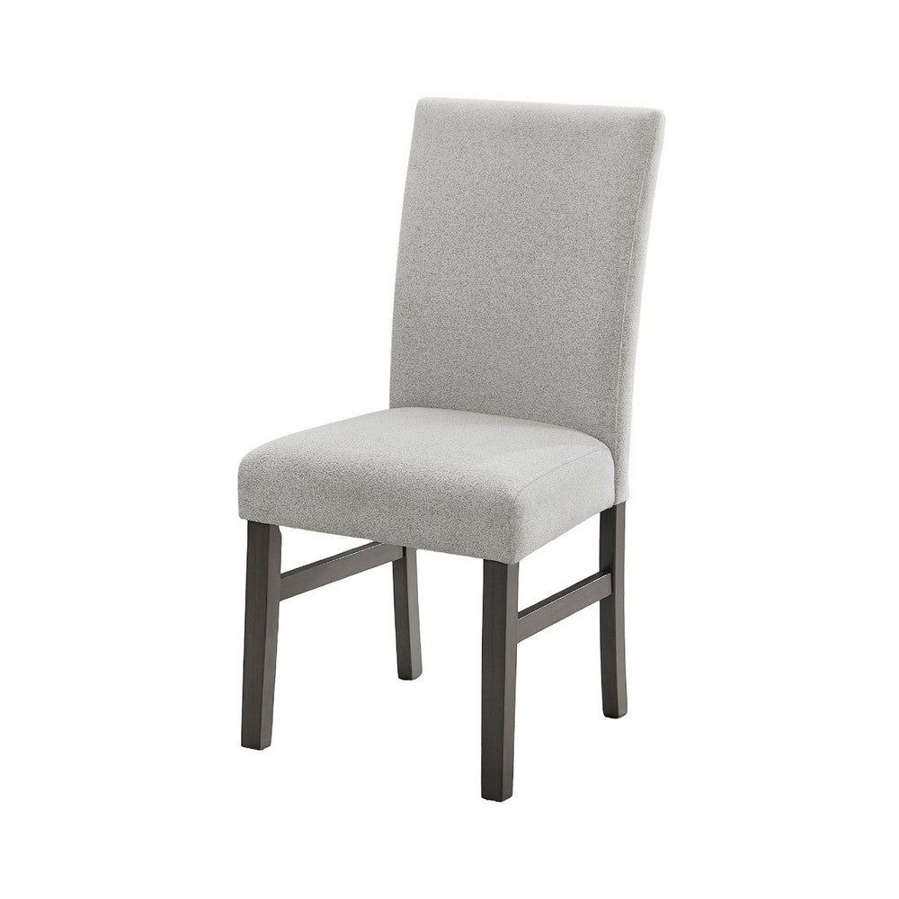 Benjara Jeny Dining Chair Set of 2, Gray Padded Seats, Classic Parsons Design