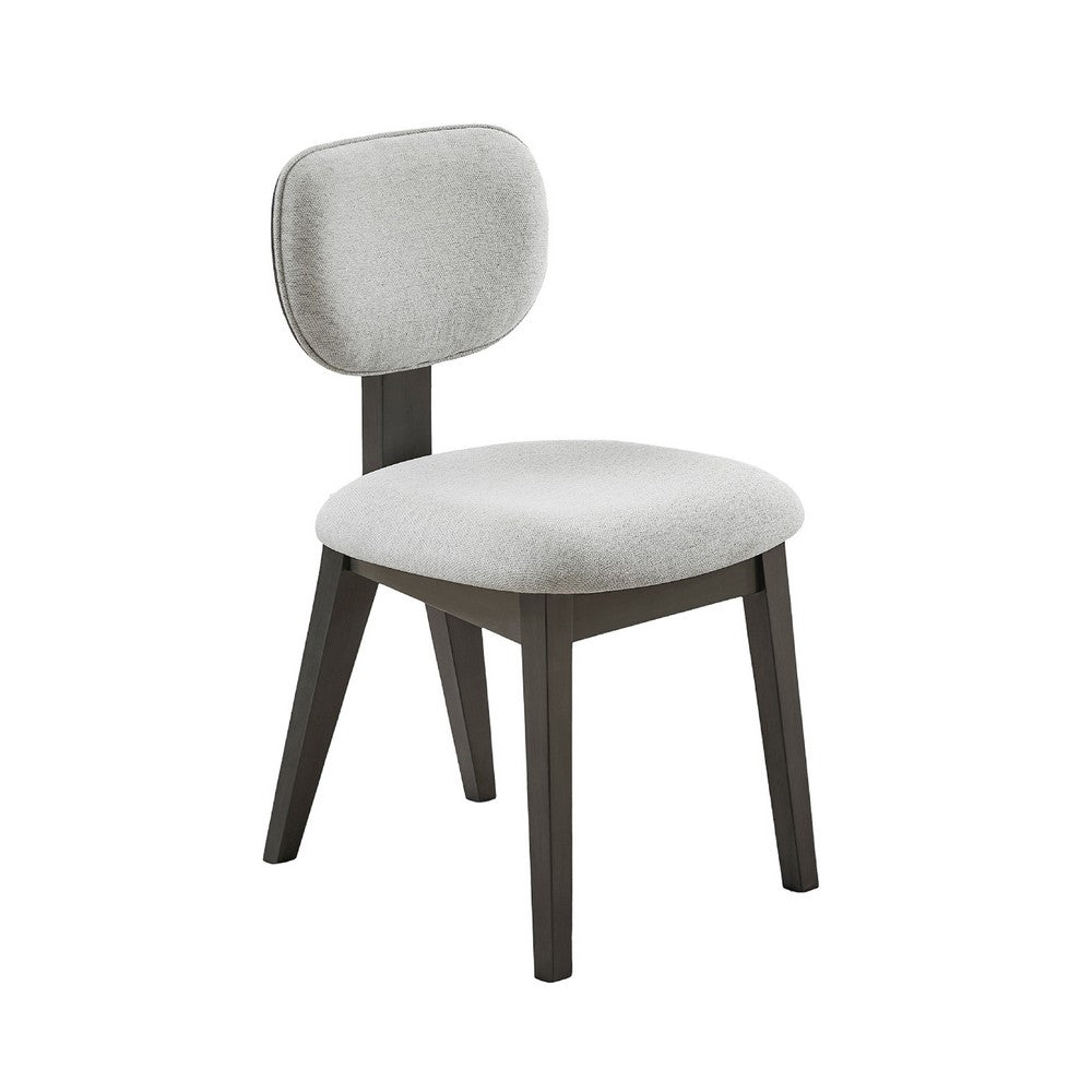 Benjara Beny Dining Chair Set of 2, Retro Padded Seat And Low Back, Gray