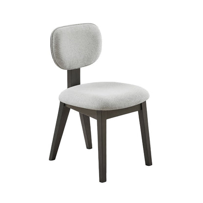 Benjara Beny Dining Chair Set of 2, Retro Padded Seat And Low Back, Gray