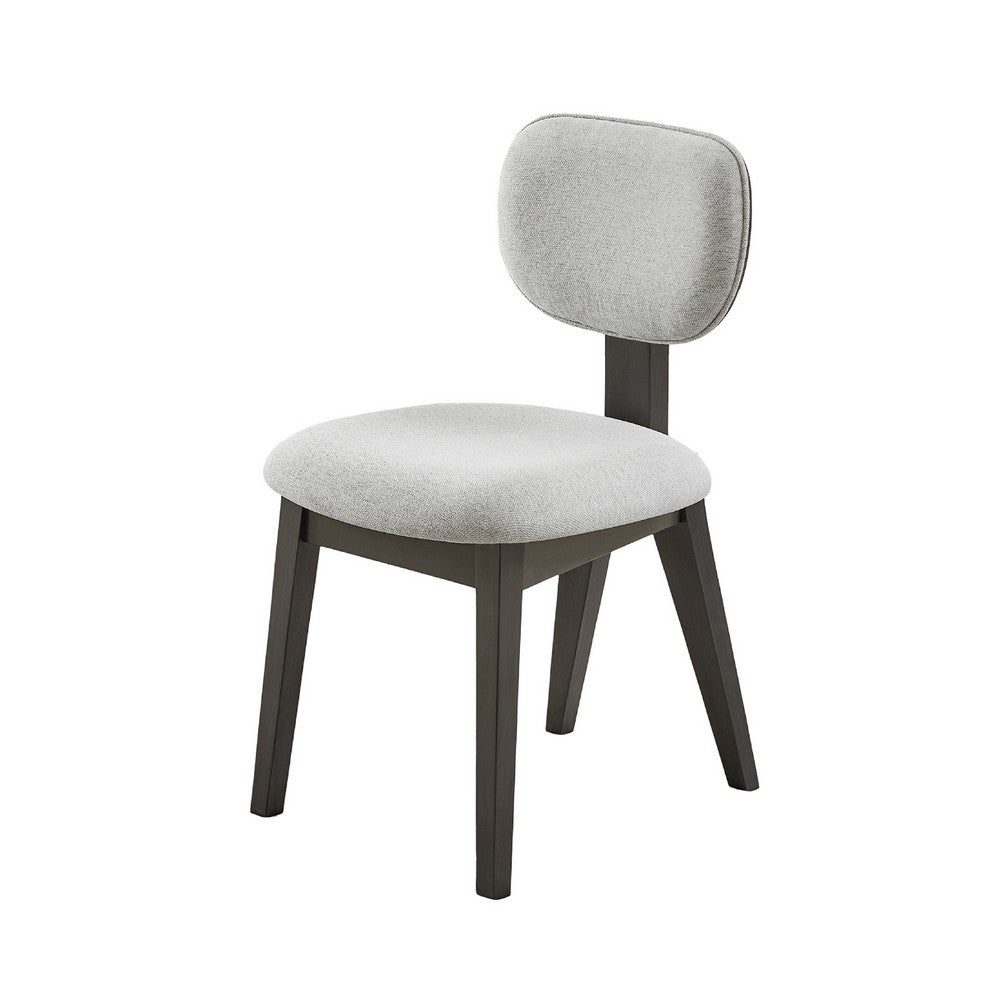 Benjara Beny Dining Chair Set of 2, Retro Padded Seat And Low Back, Gray