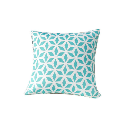 Benjara Outdoor Indoor Throw Pillow Cover, Aqua Blue Crystal Burst 20 Inch Square