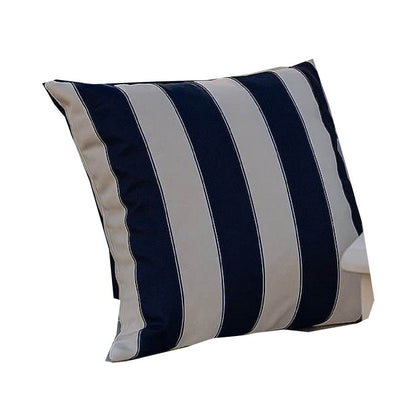 Benjara Keo Accent Pillow Cover, Navy Blue And White Stripes, 20 Inch Square
