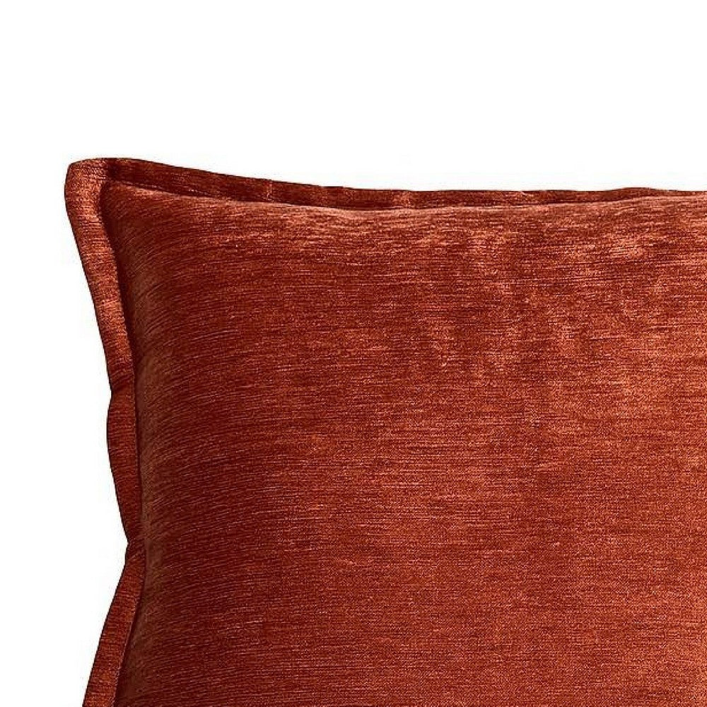 Benjara Dey Throw Pillow Cover, Rose Copper Brown Velvet Luxe Shine, 20 Inch Square