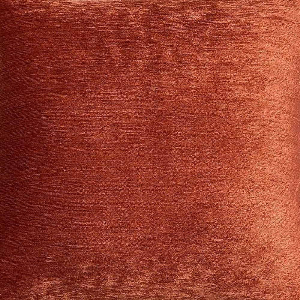 Benjara Dey Throw Pillow Cover, Rose Copper Brown Velvet Luxe Shine, 20 Inch Square