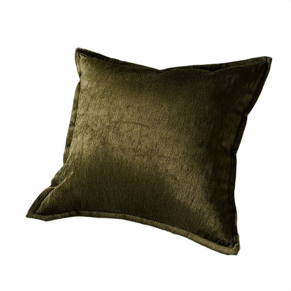 Benjara Dey Throw Pillow Cover, Deep Forest Green Velvet Luxe Shine, 20 Inch Square