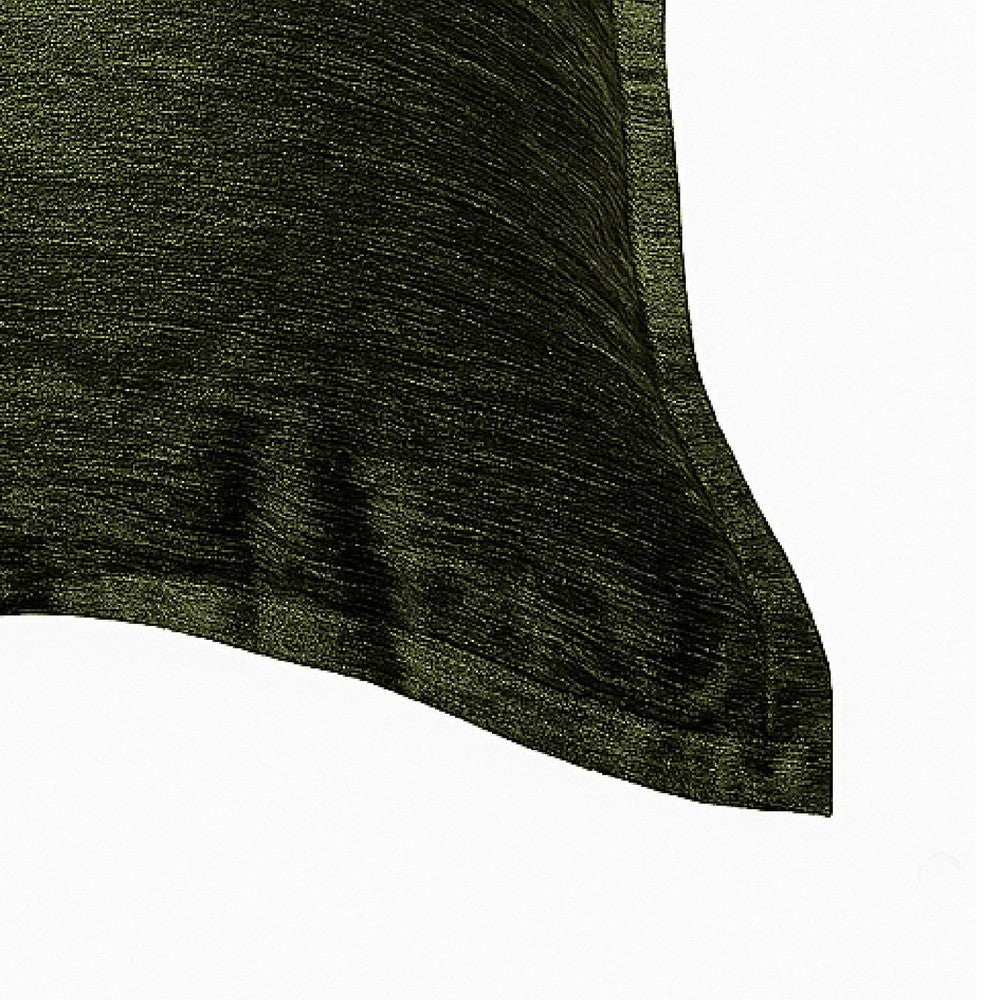 Benjara Dey Throw Pillow Cover, Deep Forest Green Velvet Luxe Shine, 20 Inch Square