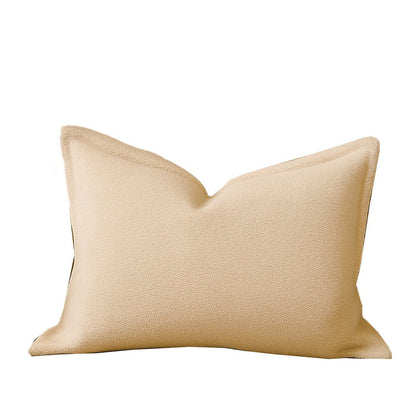Benjara Hez Lumbar Throw Pillow, Flexible Ivory Fabric with Tailored Edges, 16x24