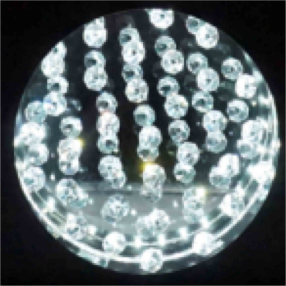 Benjara Accent Table Lamp, Square Crystal LED Panel, 22 Inch Black Pewter