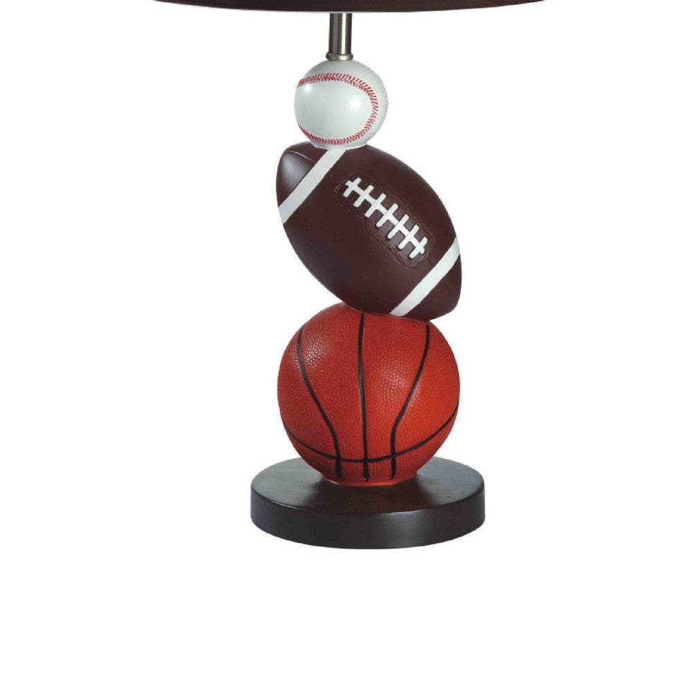 Benjara Sports Table Lamp, Basketball, Football, Soccer, 25 Inch for Athlete Kids