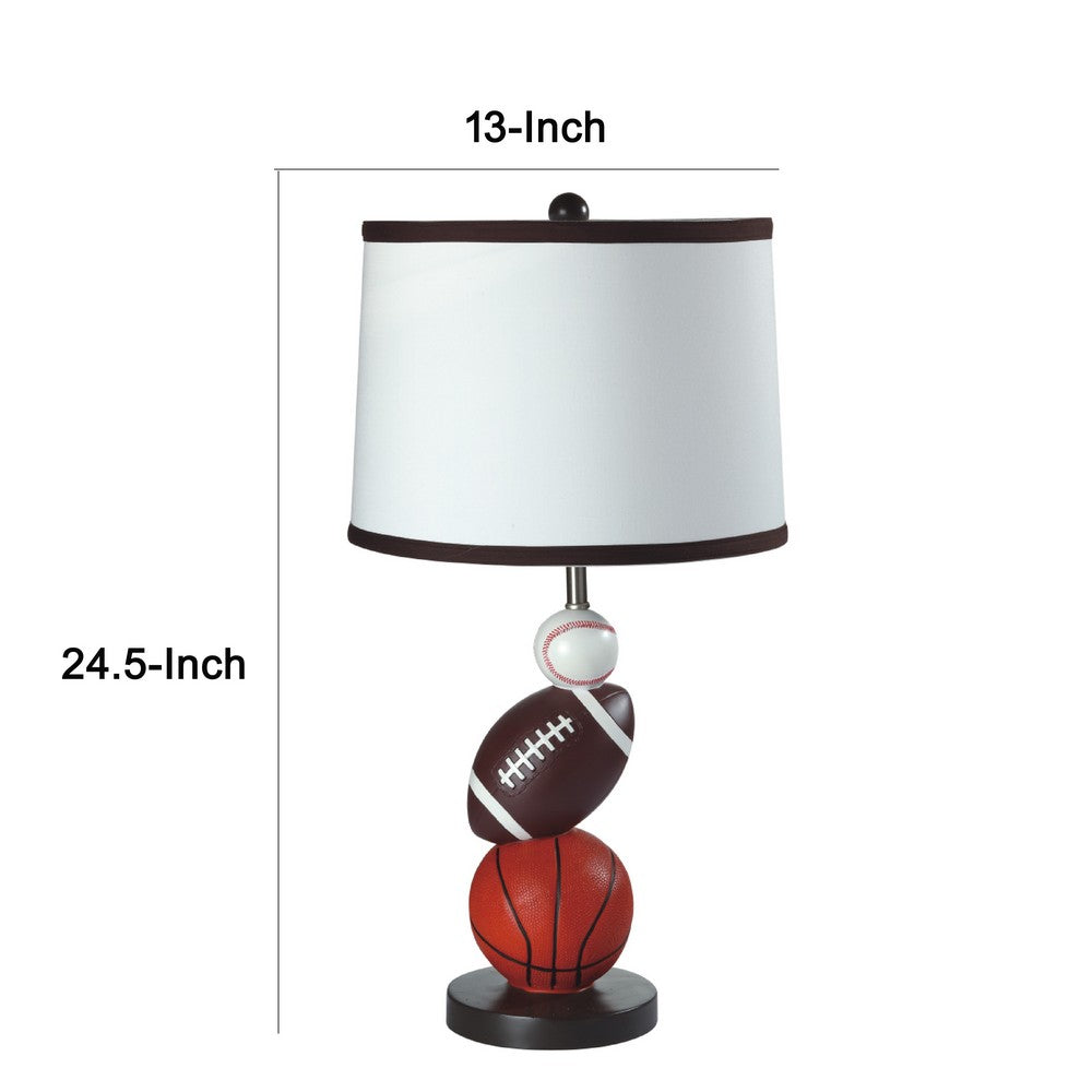 Benjara Sports Table Lamp, Basketball, Football, Soccer, 25 Inch for Athlete Kids