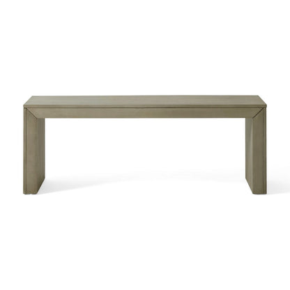 Benjara Accent Dining Bench, 48 Inch Taupe Gray Finish, Panel Legs Acacia Wood