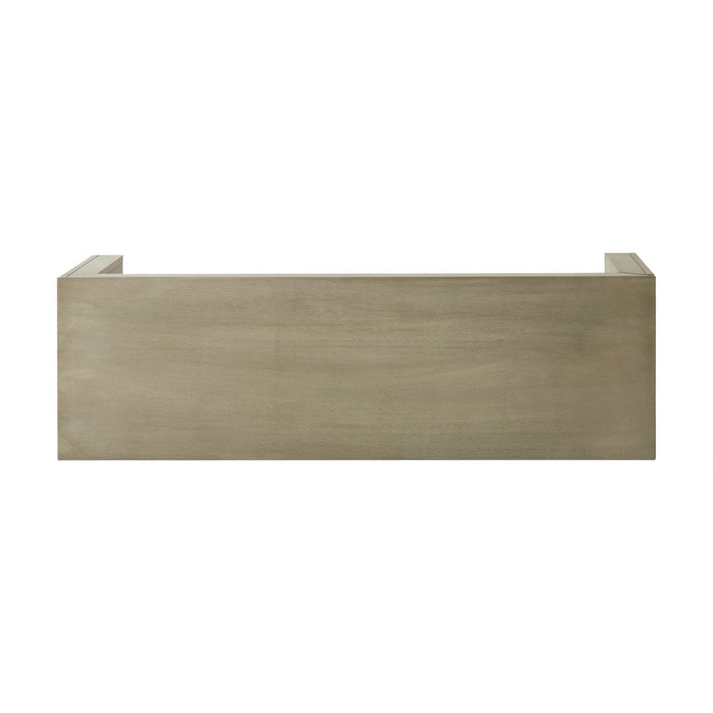 Benjara Accent Dining Bench, 48 Inch Taupe Gray Finish, Panel Legs Acacia Wood