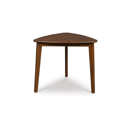 Benjara Dela Breakfast Dining Table, 35 Inch Triangular Top, 3 Legs, Medium Brown