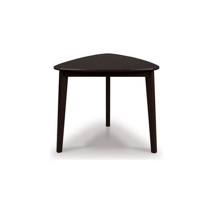 Benjara Maly Breakfast Dining Table, 35 Inch Beveled Triangular Top, Merlot Red
