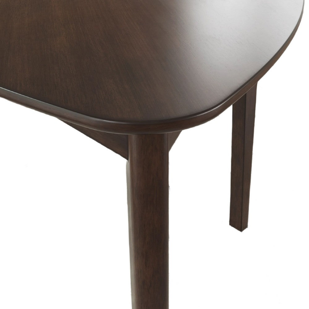 Benjara Maly Breakfast Dining Table, 35 Inch Beveled Triangular Top, Merlot Red