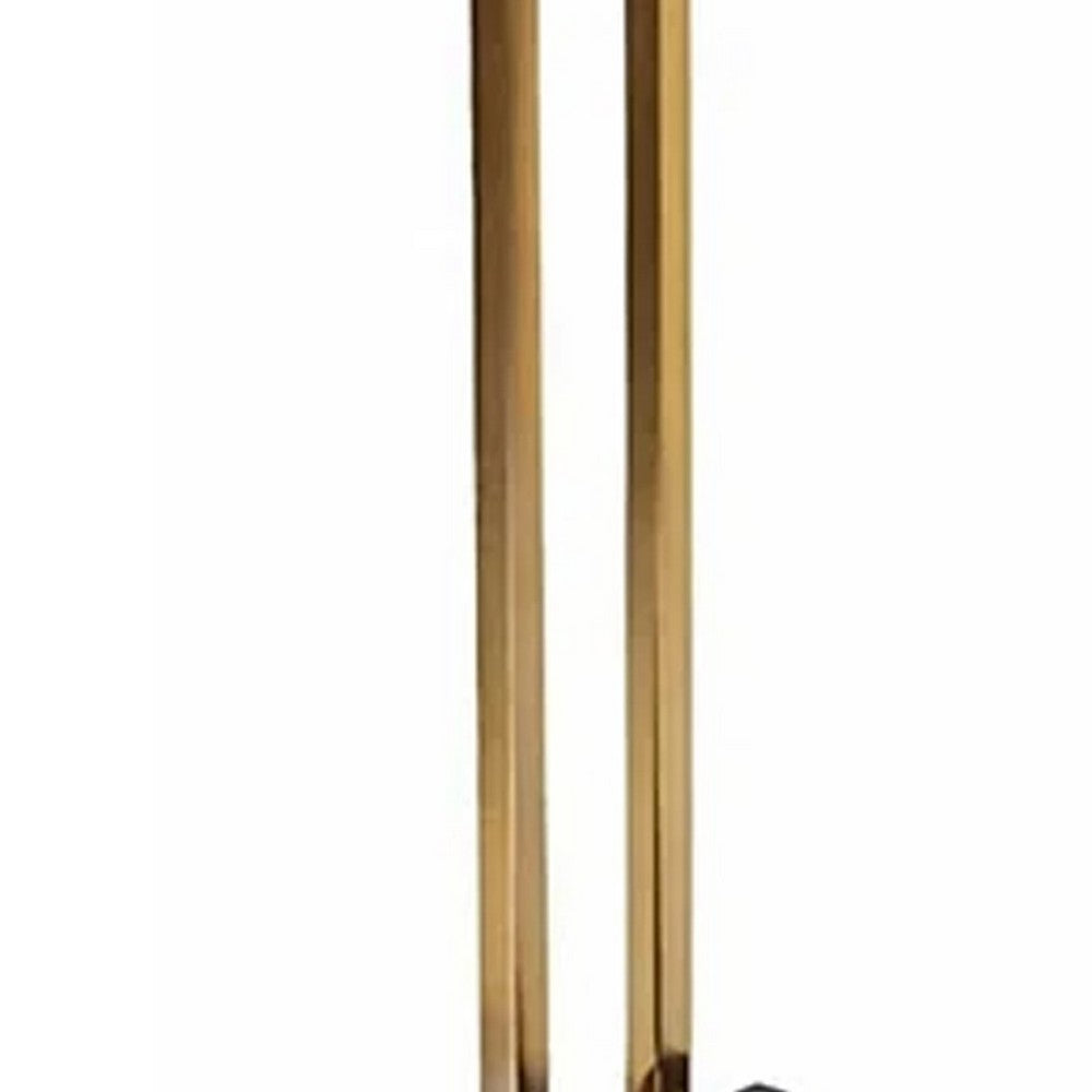 Benjara Dani Side End Table, Square Black Marble Top And Base, C Shape, 13 Inch