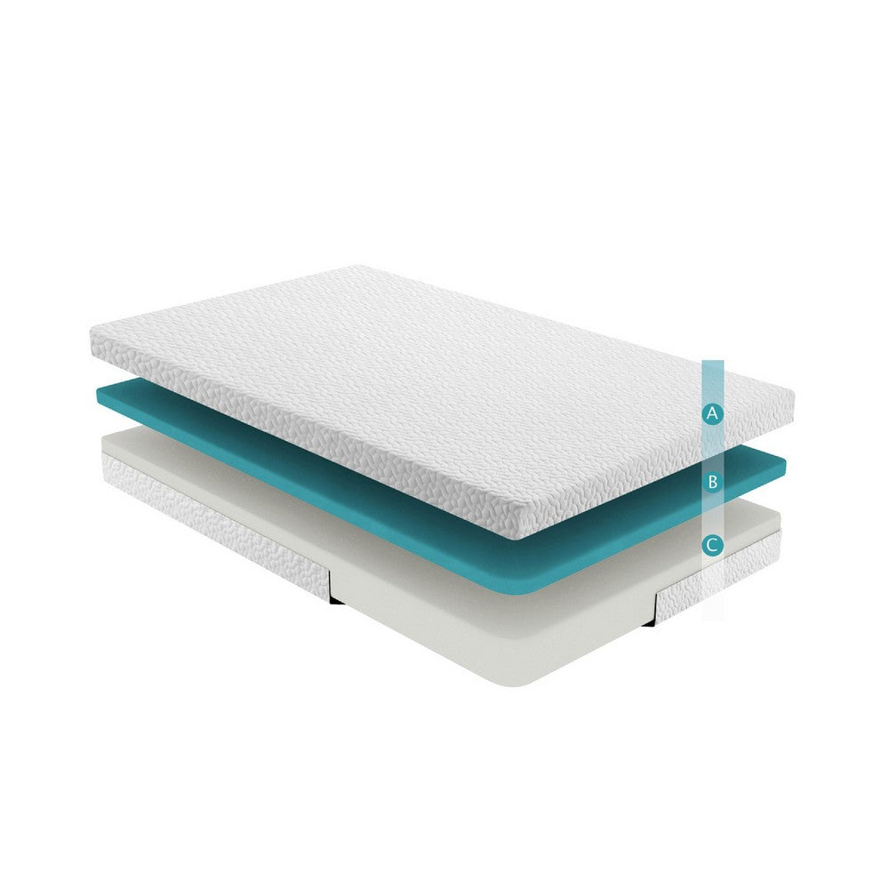 Benjara Mae Twin Size Mattress, Cool Gel Memory Foam, Tencel Cover, 6 Inch Firm
