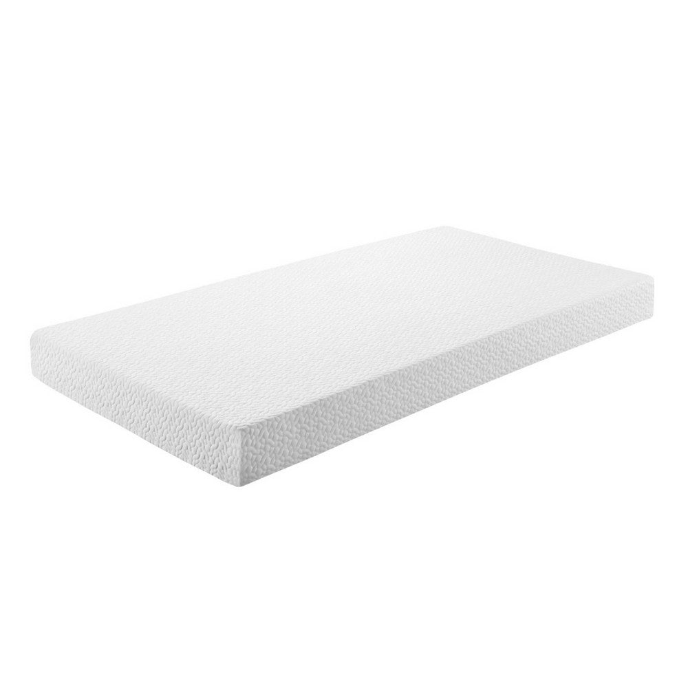 Benjara Mae Twin Size Mattress, Cool Gel Memory Foam, Tencel Cover, 6 Inch Firm
