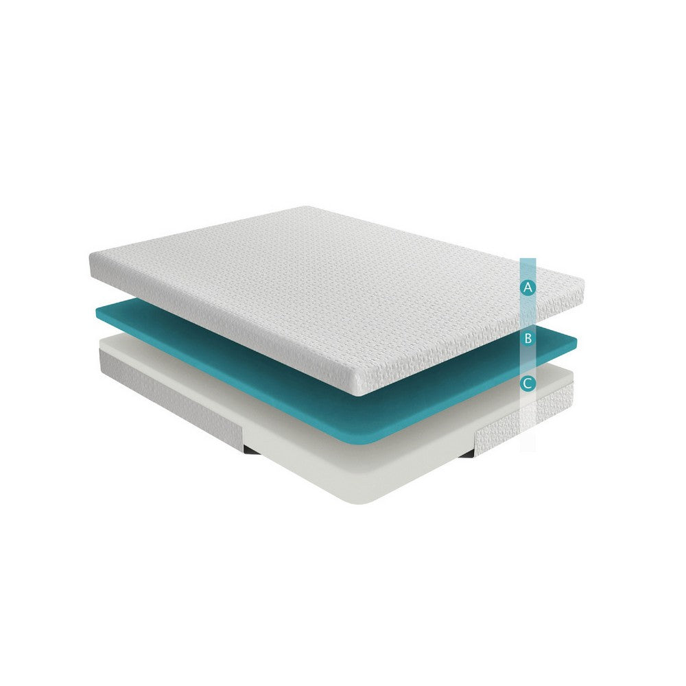 Benjara Mae Twin Size Mattress, Cool Gel Memory Foam, Tencel Cover, 8 Inch Firm