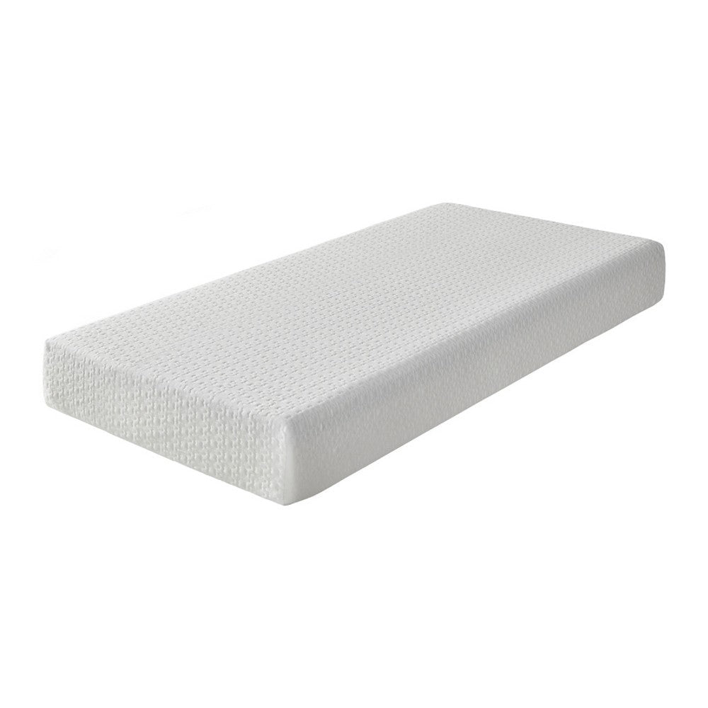 Benjara Mae Twin Size Mattress, Cool Gel Memory Foam, Tencel Cover, 8 Inch Firm