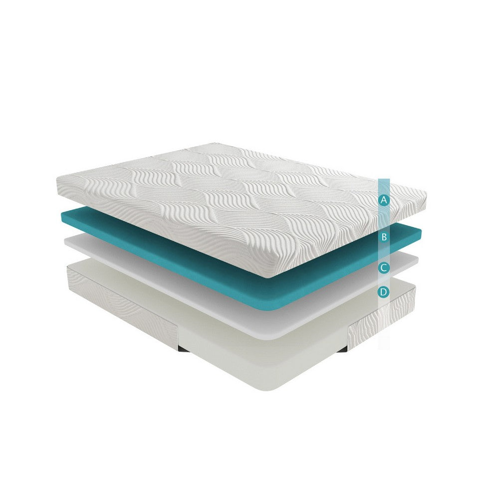 Benjara Mae Full Size Mattress, Cool Gel Memory Foam, Tencel Cover, 10 Inch Firm