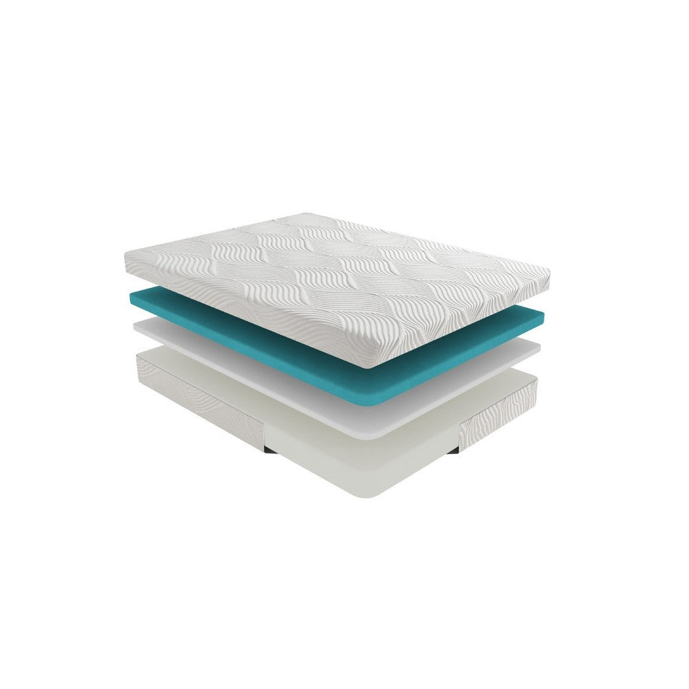 Benjara Mae Twin Size Mattress, Cool Gel Memory Foam, Tencel Cover, 10 Inch Firm