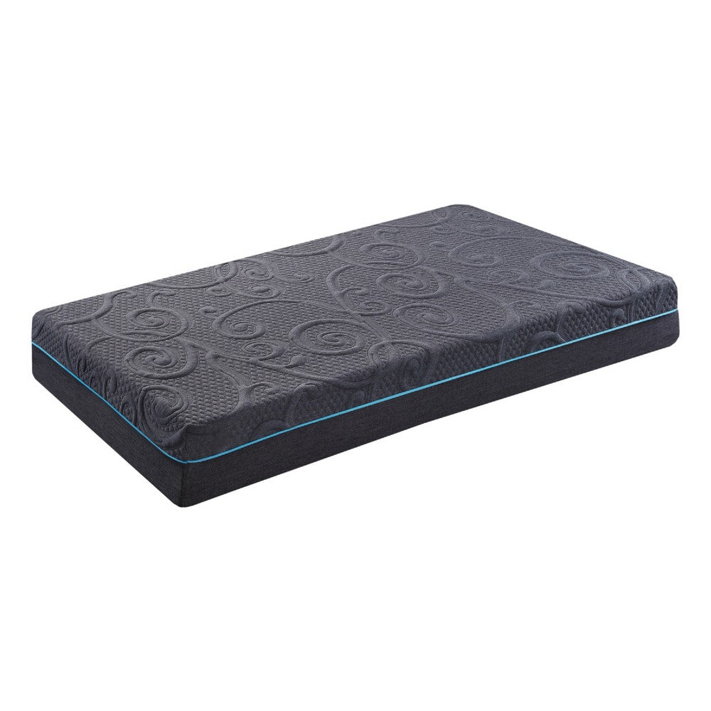 Benjara Kae Twin Size Mattress, Hybrid Cool Gel Infused Memory Foam, 8 Inch Firm