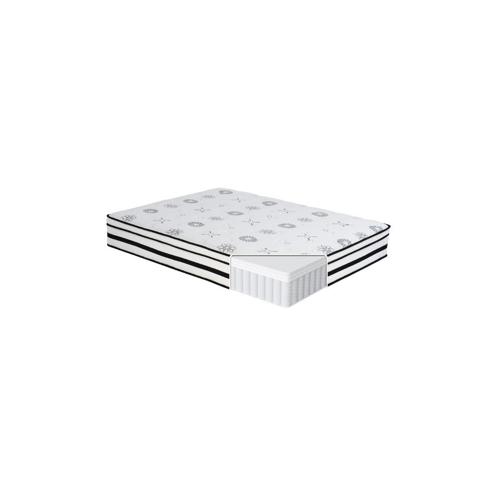 Benjara Via Twin Size Mattress, 4 Layer Hybrid Foam, 12 Inch Medium Support Level