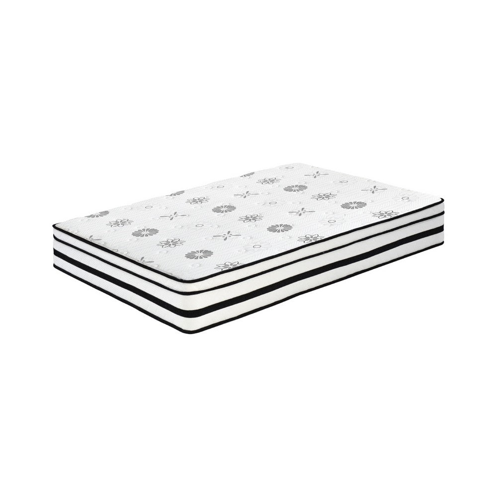 Benjara Via Twin Size Mattress, 4 Layer Hybrid Foam, 12 Inch Medium Support Level