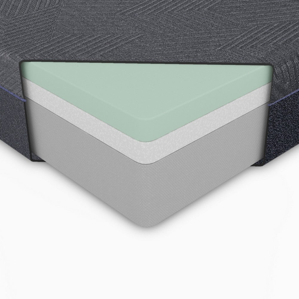 Benjara Bay Twin Mattress, Green Tea Cool Gel Infused Memory Foam, 11 Inch Firm