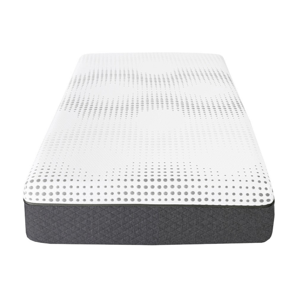 Benjara Mea Twin Mattress, Cooling Gel Green Tea Memory Foam, 12 Inch Firm
