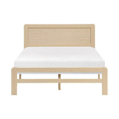 Benjara Cary Full Size Platform Bed, Original Scandinavian Style Natural Brown