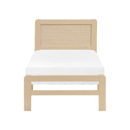 Benjara Cary Twin Size Platform Bed, Original Scandinavian Style Natural Brown