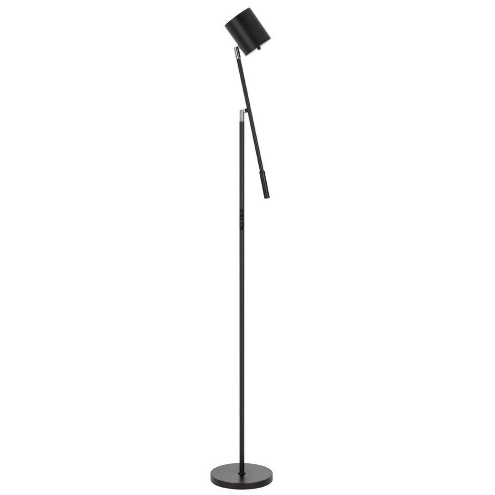 Benjara Floor Lamp with Touch Dimmer, 68 Inch Angled Adjustable Arm, Black Metal