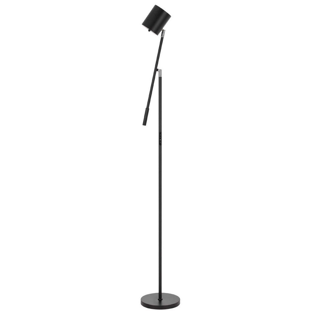 Benjara Floor Lamp with Touch Dimmer, 68 Inch Angled Adjustable Arm, Black Metal