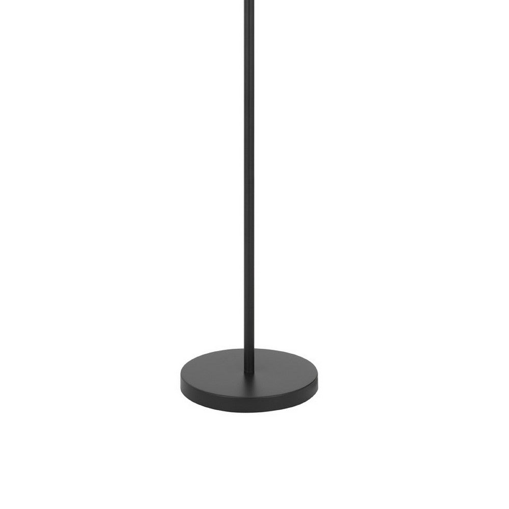 Benjara Floor Lamp, Vintage Style Dome Shade, Industrial Black And Antique Brass