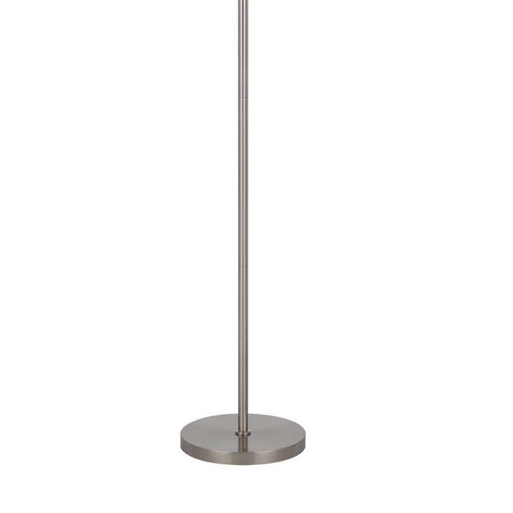 Benjara Floor Lamp with LED Torchiere, Touch Dimmer, 70 Inch Brushed Steel