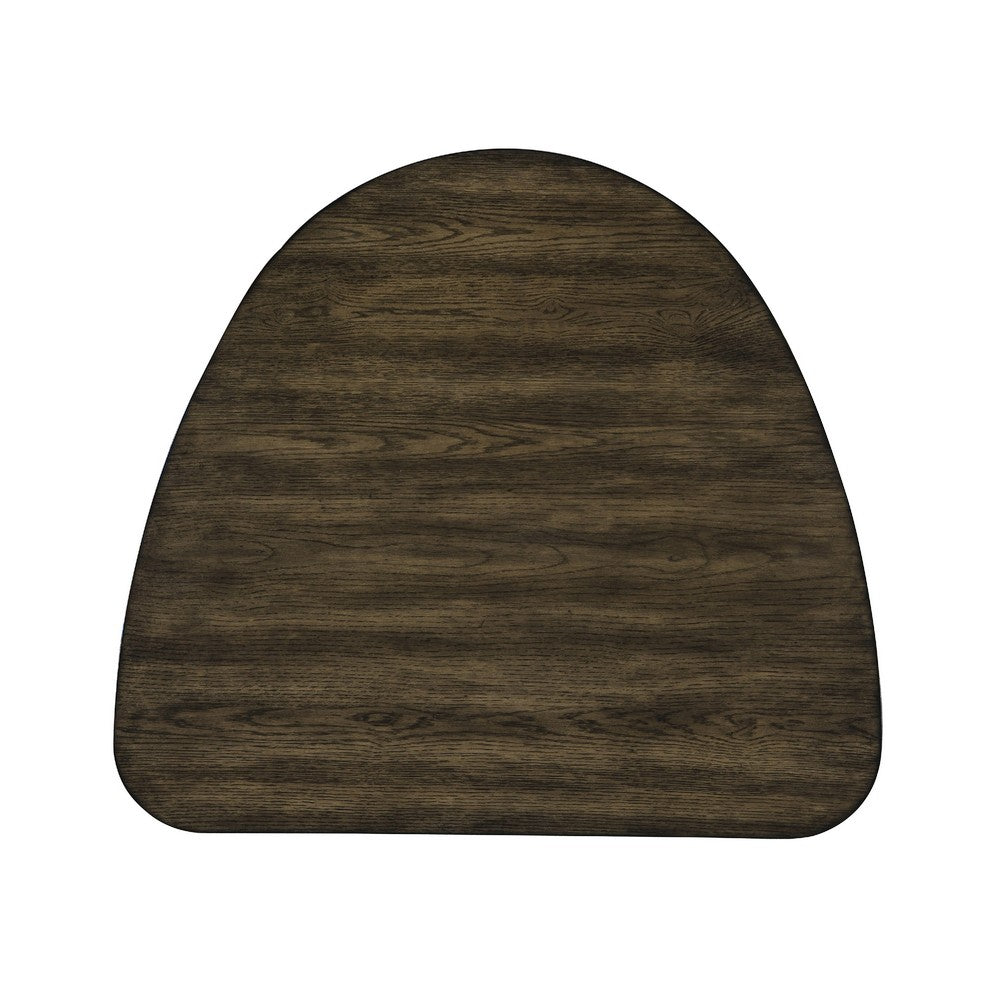 Benjara Roxy Corner Dining Table, 35 Inch Triangular Shape, Walnut Brown Wood