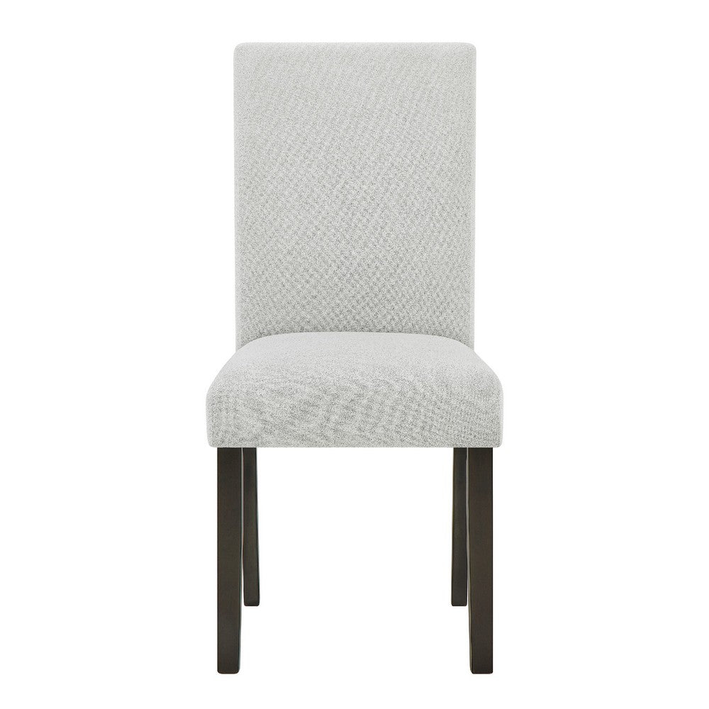 Benjara Risa Dining Side Chair Set of 2, Memory Foam Fill Polyester, Brown And Gray