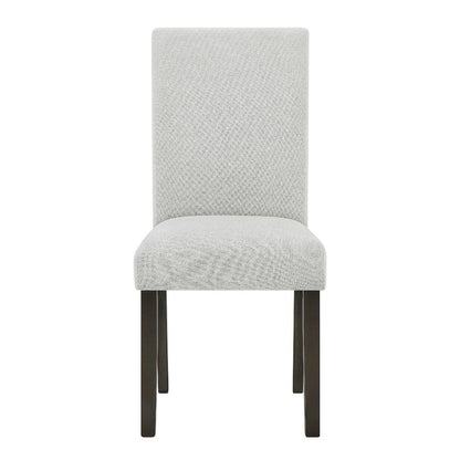Benjara Risa Dining Side Chair Set of 2, Memory Foam Fill Polyester, Brown And Gray