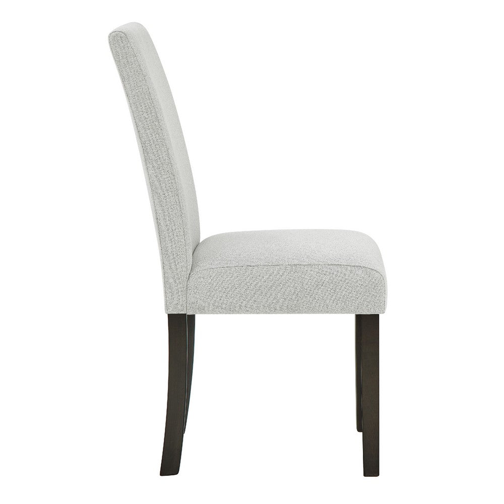 Benjara Risa Dining Side Chair Set of 2, Memory Foam Fill Polyester, Brown And Gray