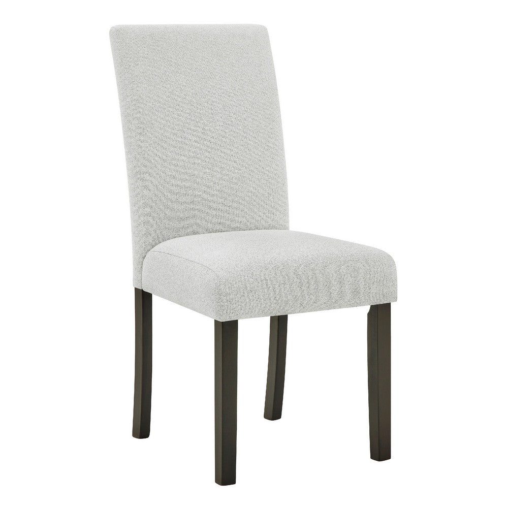 Benjara Risa Dining Side Chair Set of 2, Memory Foam Fill Polyester, Brown And Gray